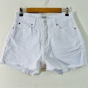 Denizen From Levi's High Rise Jean Shorts Raw Hem Women Size 10 White Pockets